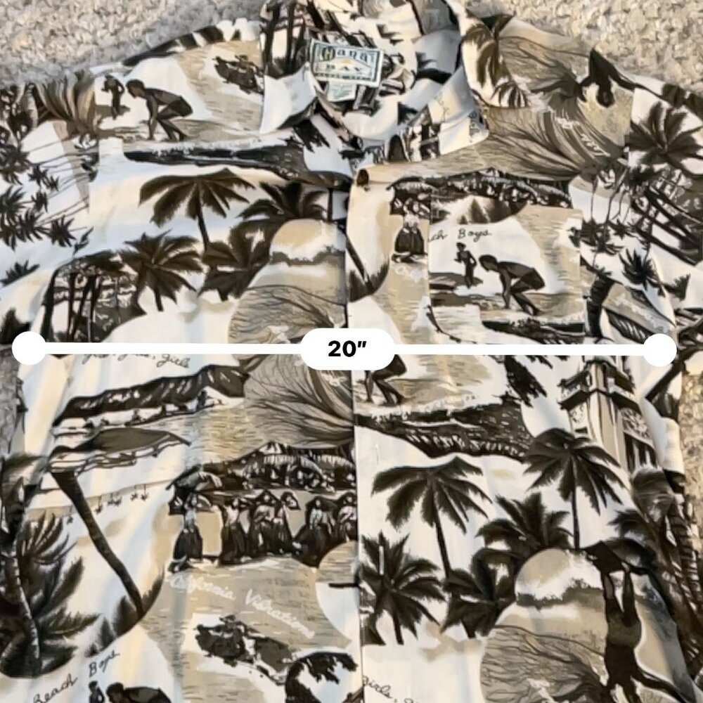 Hana Bay Island Style Rayon Aloha Shirt Scenic Print (M) - Picture 5 of 8